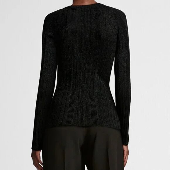 b.young Fine shimmering knit fitted textured long sleeve sweater - Picture 3 of 3